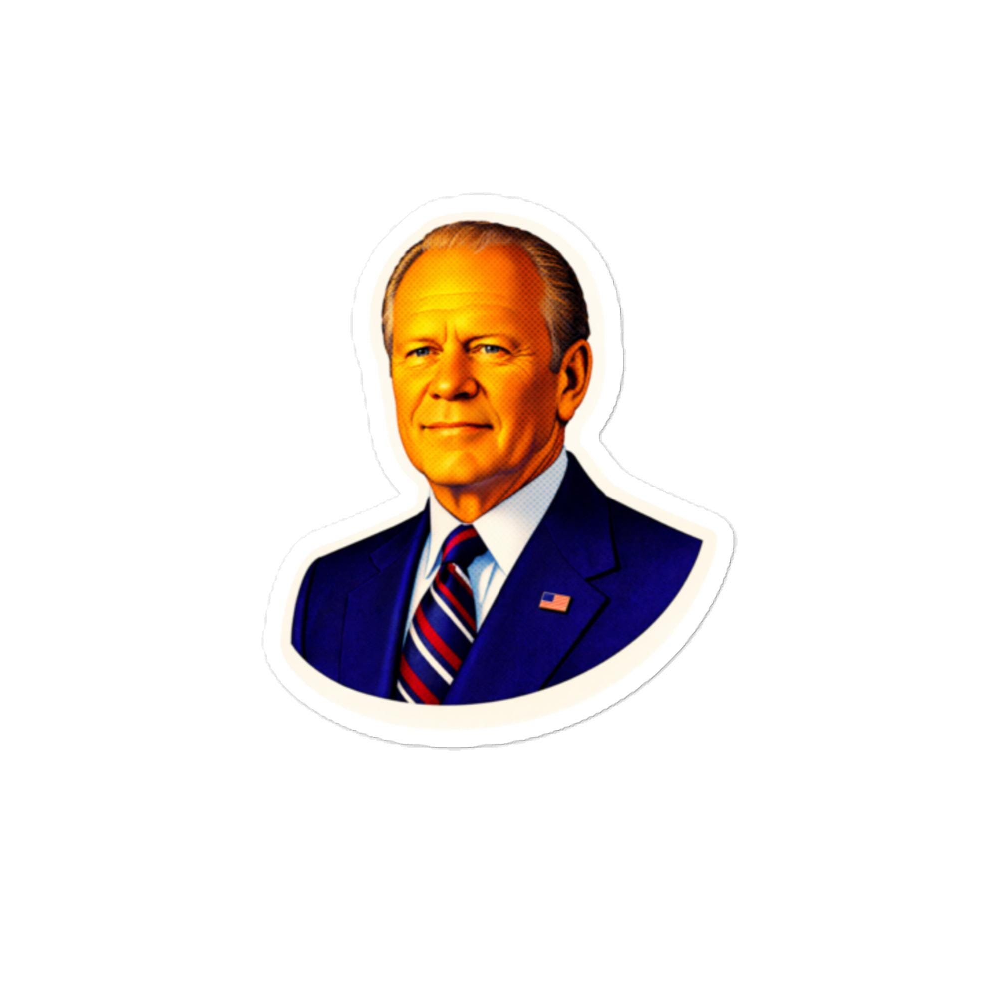 Gerald Sticker Gerald Ford Portrait Die-cut Sticker, Vintage Pop Art Presidential ...