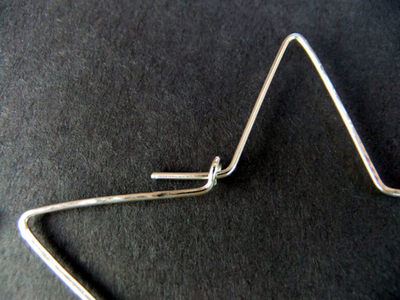 Large Star Shaped Hoops 14k Gold Filled Sterling Silver Star Hammered Star Hoop Earrings Hand Shaped Handcrafted Metal Stars Large Fun Funky