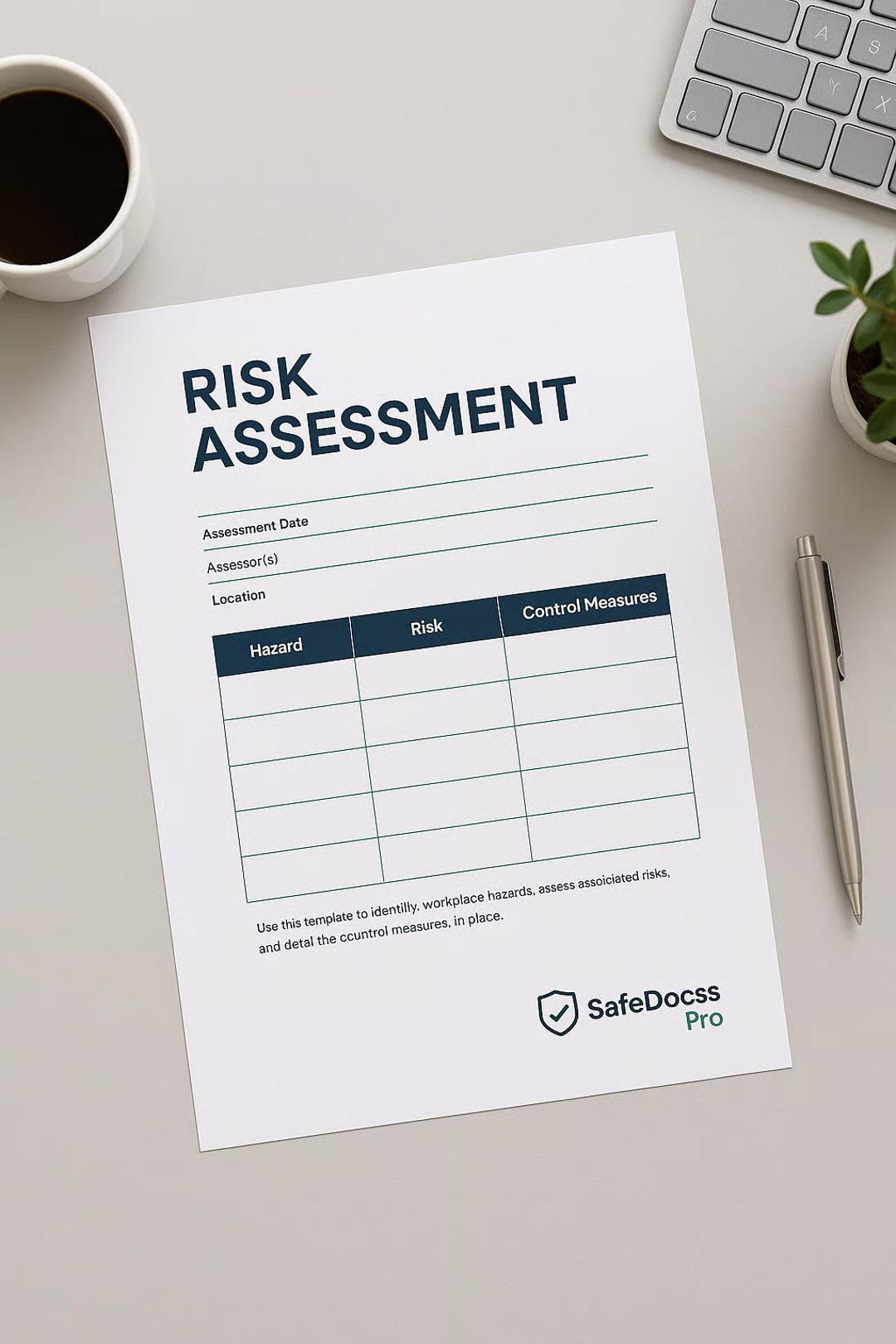 Risk Assessment Template UK | Editable Word Document | Plain English ...