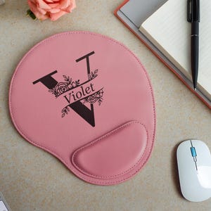Personalized Leather Mouse Pad with Wrist Rest, Custom Engraved Mouse Pad, Custom Logo Office Desk Mat, Ergonomic Mouse Pad, Gamer Mouse Pad