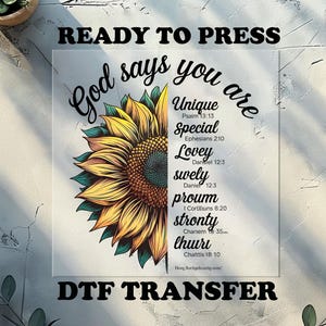 Christ Dtf, Christian Dtf, Bible Dtf, Ready to Press, Religious Transfers, Faith Transfers, Jesus Transfers, God Says You are Special Dtf