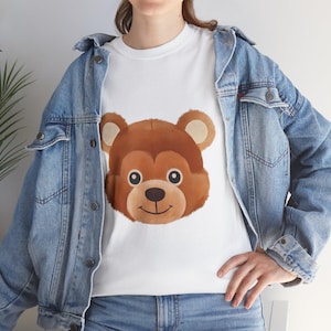Cute Bear Graphic Tee for Kids, Adorable Bear Shirt, Animal Lovers Gift, Fun Family Matching Tees, Birthday Party Outfit