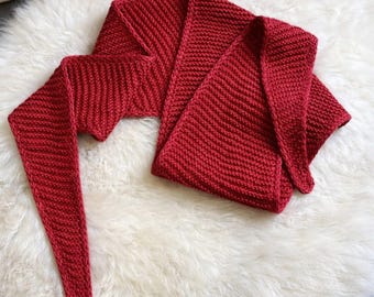 Garter Stitch Sideways Shawl Knitting Pattern – One Skein, Beginner Friendly (PDF Download)