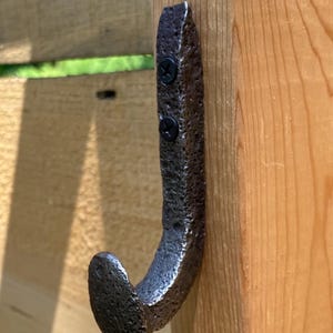 Hand-Forged Railroad Spike Wall Hook – Made from Reclaimed Narrow Gauge Spikes, Rustic Industrial Coat Hook, Blacksmith Decor