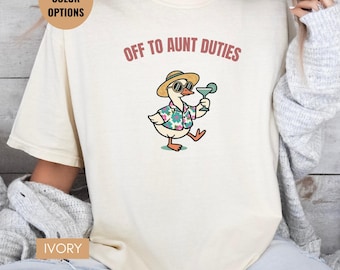Aunt Duties Goose Shirt, Funny Aunt Gift Tee, Off To Aunt Duties Shirt, Cool Aunt Shirt Gift, Family Humor Shirt, Trendy Goose Graphic Tee