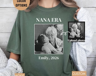 Nana Era Shirt, Custom Grandma Photo Shirt, Personalized Nana Gift, Mother's Day Nana Shirt, Custom Picture Grandma Tee Gift