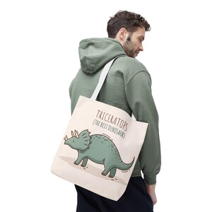 Triceratops Tote Bag - Fun Dinosaur Design, Great for Kids, School, Birthdays, Eco-Friendly Shopping, Gifts