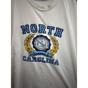Vintage North Carolina Tar Heels T-Shirt Mens 2XL White UNC Single Stitch 90s image 4