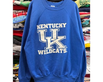 Vintage UK Kentucky Wildcats Sweatshirt 90s Tultex Made in USA Blue XXL 23x29.5