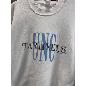 Vintage UNC Tarheels Sweatshirt Mens Large White Action Sportswear Made in USA image 2