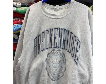 Vintage 90s Reverse Weave Breckenridge University Colorado Sweatshirt Gray XL