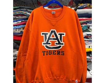 Vintage Russell Athletic Auburn Tigers Sweatshirt Orange XL Mens Crewneck 90s