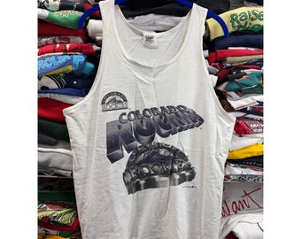 Vintage 1994 Colorado Rockies MLB Tank Top Mens Large White Single Stitch 90s