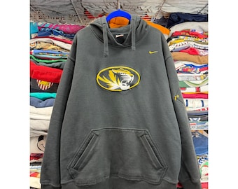 Nike Team Mizzou Tigers Hoodie Mens XL Grey Embroidered Pullover Sweatshirt 4512