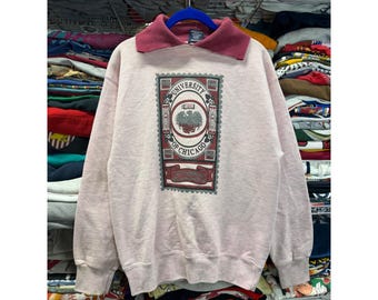 Vintage J&M Sportswear University of Chicago Centennial Sweatshirt Pink Mens L