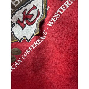 Vintage Kansas City Chiefs Sweatshirt Trench Red XL NFL Football 90s USA Made image 4