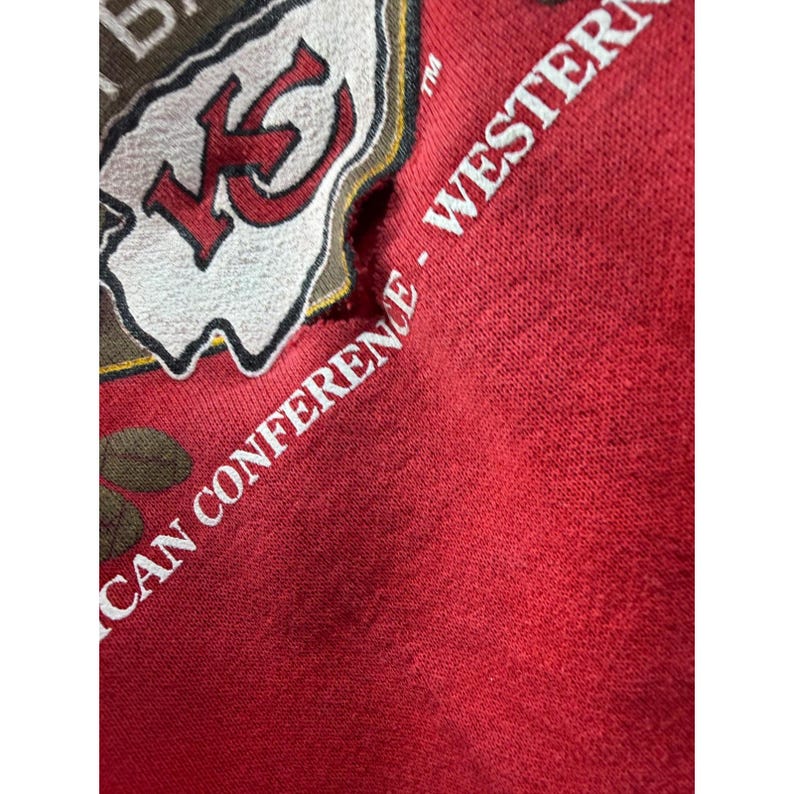 Vintage Kansas City Chiefs Sweatshirt Trench Red XL NFL Football 90s USA Made image 4