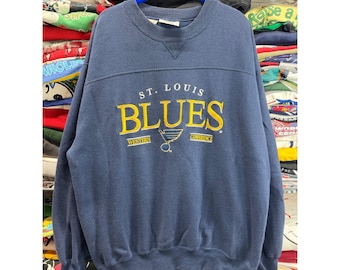 Vintage 90s Lee Sport St. Louis Blues Sweatshirt Mens XL Navy NHL Embroidered