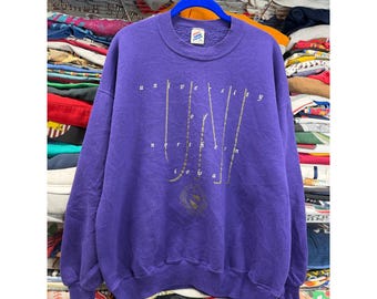 Vintage 90s Jerzees University of Northern Iowa UNI Purple Sweatshirt XL