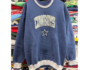 Vintage Legends Athletic Dallas Cowboys Sweatshirt Navy Blue USA Made Mens Large