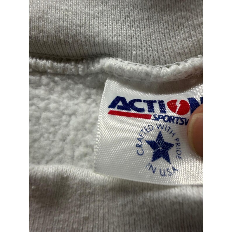 Vintage UNC Tarheels Sweatshirt Mens Large White Action Sportswear Made in USA image 3