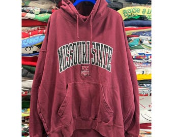 J America Missouri State University Hoodie Mens 2XL Maroon Pullover Sweatshirt