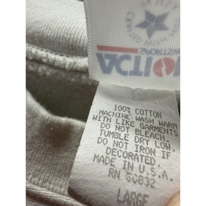 Vintage UNC Tarheels Sweatshirt Mens Large White Action Sportswear Made in USA image 4