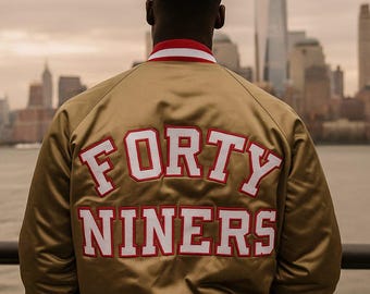 San Francisco 49ers Vintage 80s Chalk Line Satin Bomber
