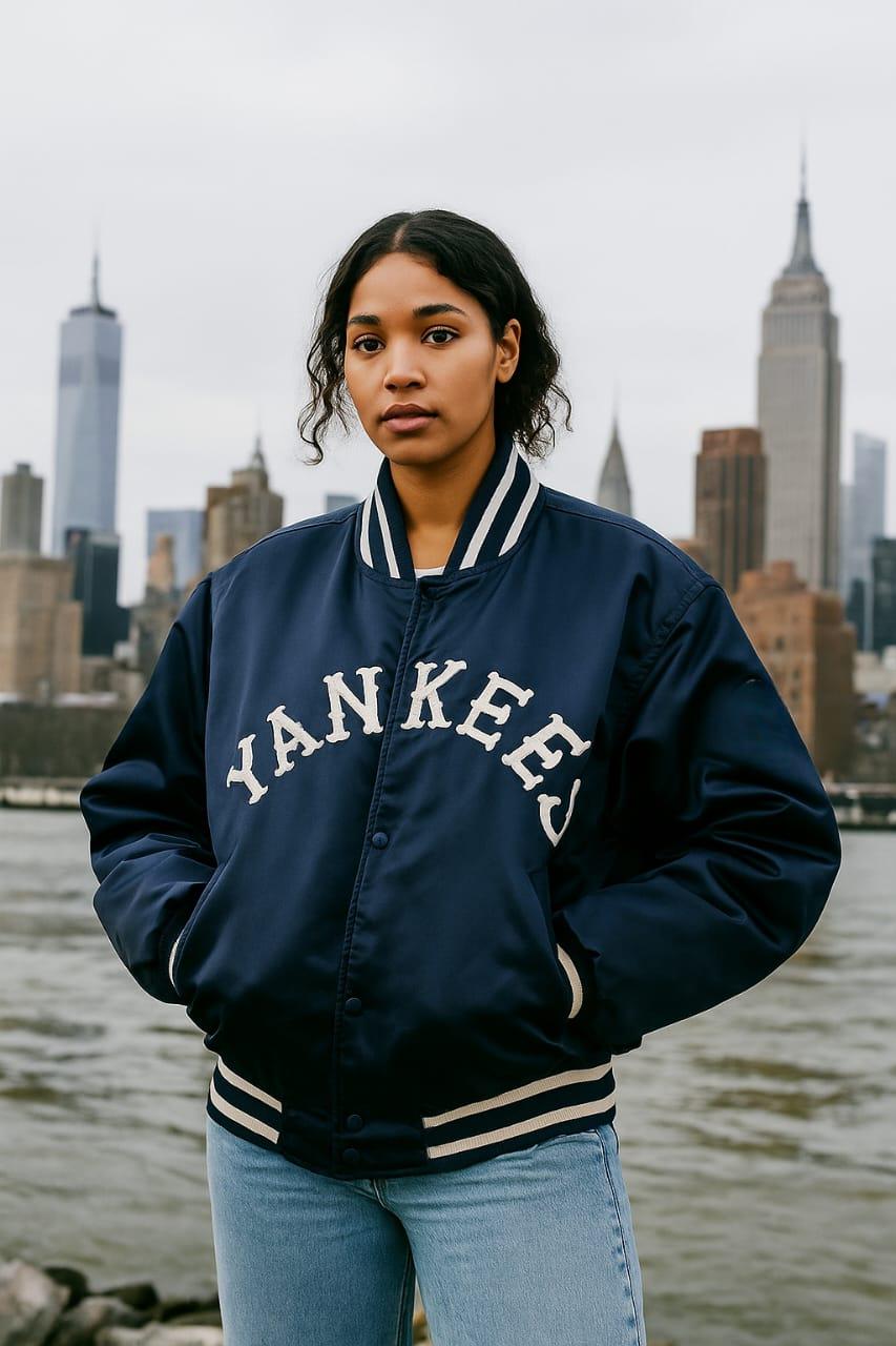 Veste Survêtement Veste De Survêtement New York Yankees - Noir XL - Coupe Classique Logo Brodé Vetement Fan New York