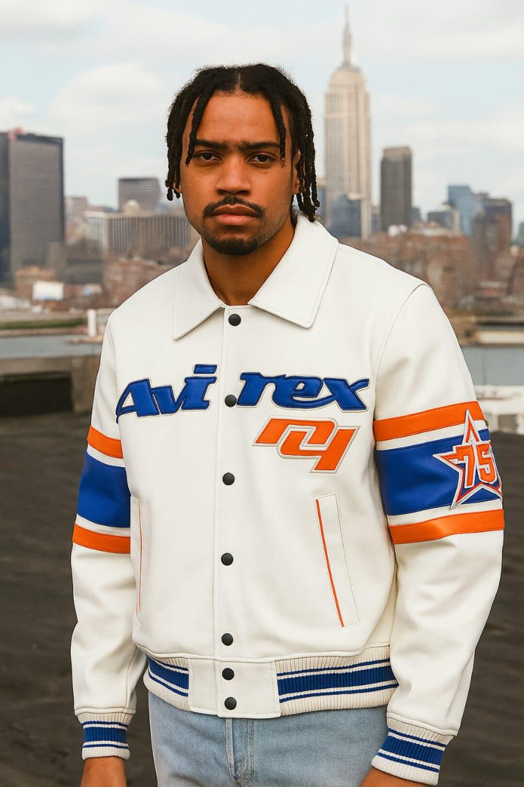 m*e様 AVIREX CATV-500S ホワイトジャケット Handmade White Cowhide Leather Avirex Jacket: City Series