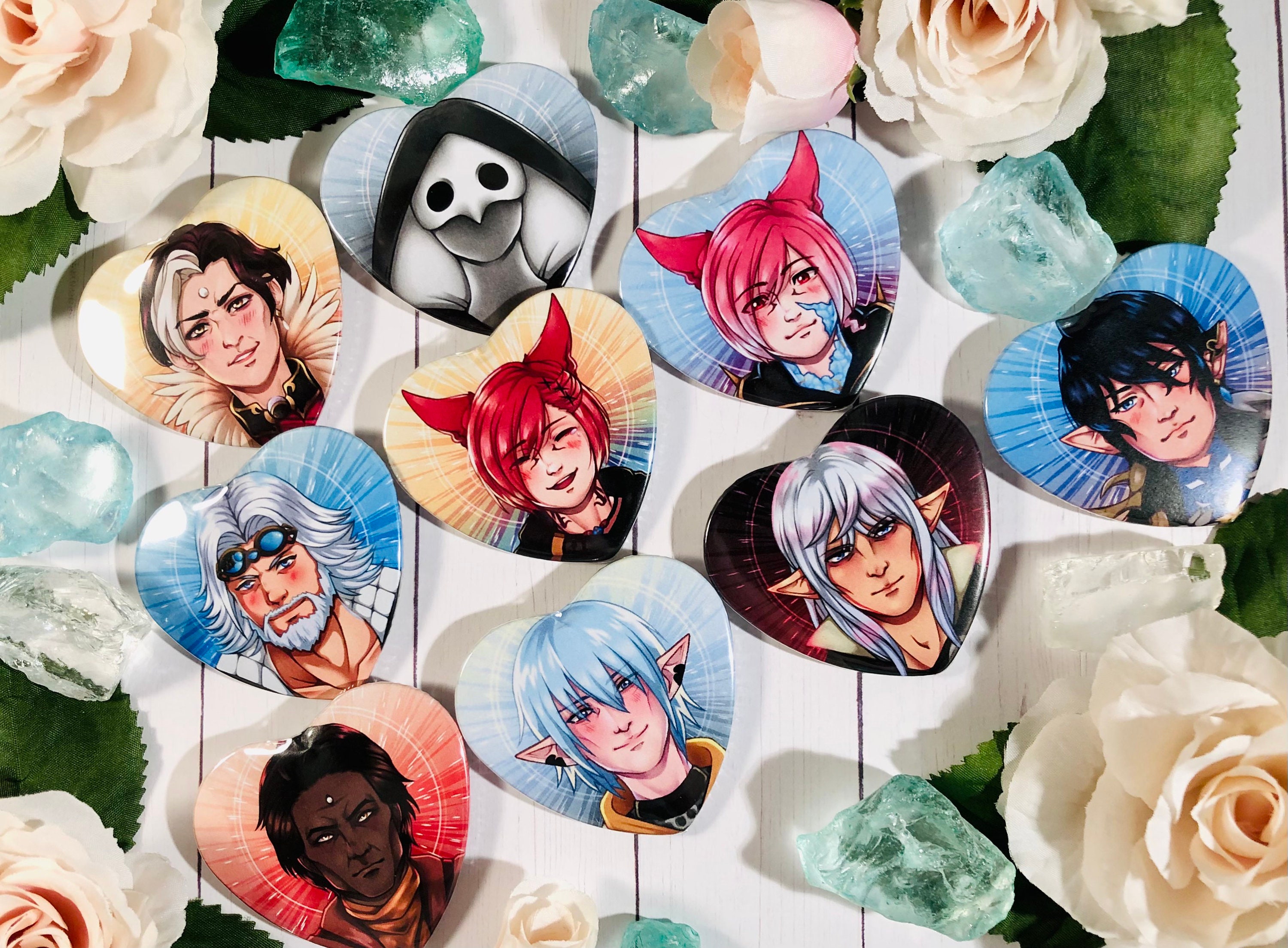 XIV Inspired Heart Buttons