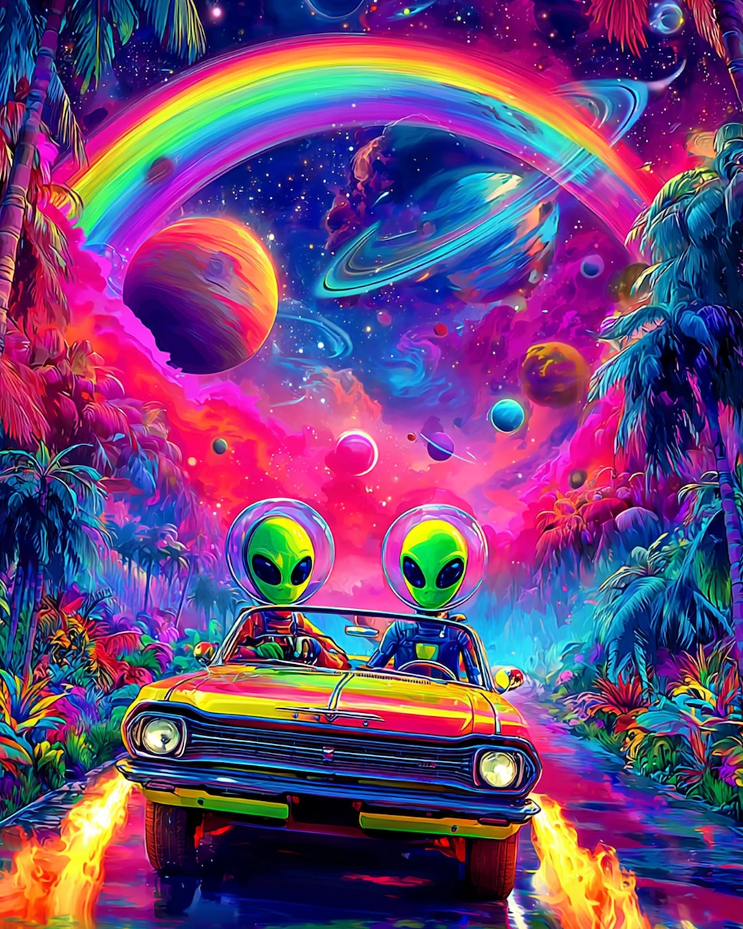 Psychedelic Alien Art Print - Etsy