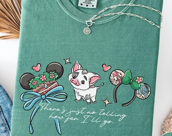 Camisa de princesa Moana con lazo, colores cómodos, "Hasta dónde llegaré", Disney Girl Trip, regalo de cumpleaños de princesa