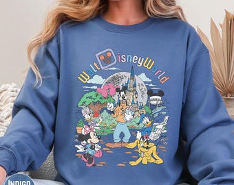 Vintage Mickey and Friends Disneyworld Sweatshirt, Retro Disney 2026 Trip Sweater, Family Vacation Pullover Gift