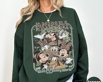 Animal Kingdom Safari Mode Sweatshirt, Mickey Friends Lets Get Wild Disney Vacation Sweater