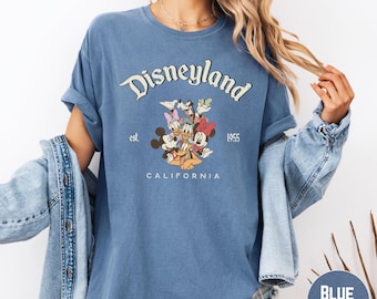 Vintage Mickey and Friends Comfort Colors Shirt, Retro Disneyland California Est 1955 Tee, Disney Family Vacation Matching Shirt