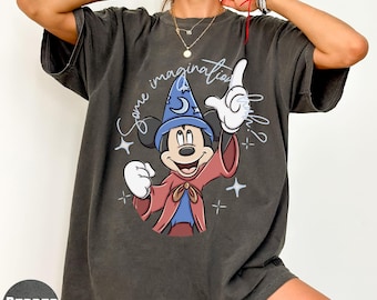 Comfort Colors Shirt Some Imagination Huh Sorcerer Mickey Fantasia Wizard Tee Disney Trip Shirt for Women