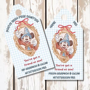 Disney Cruise Sorcerer Mickey Fish Extender Tags | Personalized Pixie Dust Gift Tags | DCL FE Gift Exchange | Printable Cruise Tags