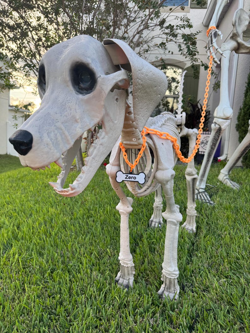 Prop Chain 3D Printed Chain Leash and Collar Set for 12ft Skeleton and 7ft Dog ...