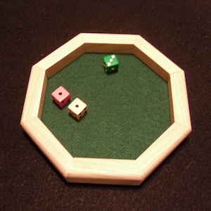 Wooden Octagon-Shaped Dice Tray