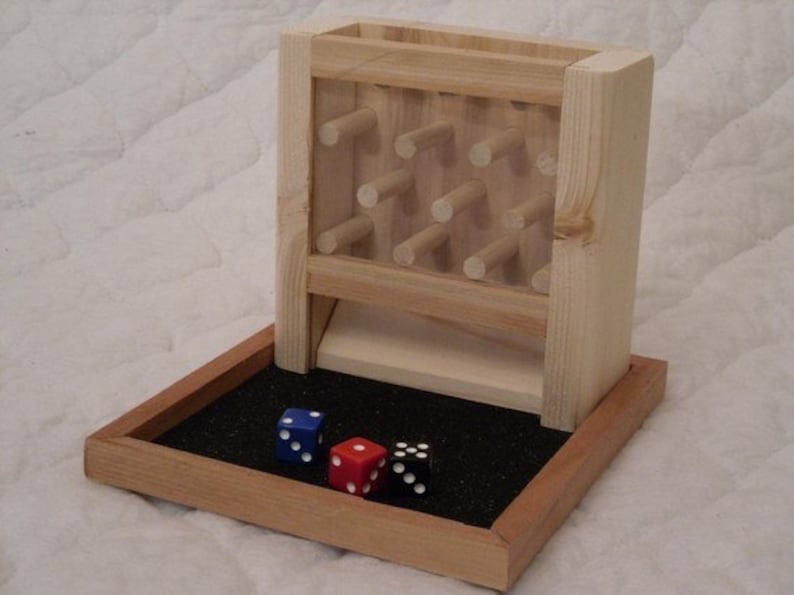 Small Wooden Dice Tower Etsy