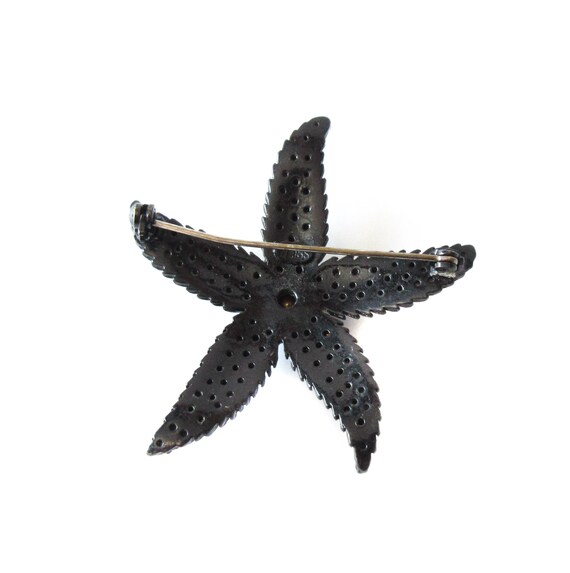 Weiss Black Starfish Pin Brooch - image 4