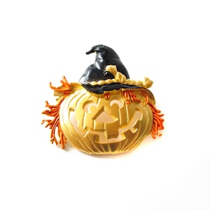 JJ Scarecrow Pin Brooch Halloween Jewelry
