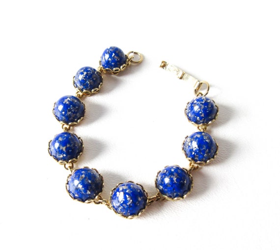 Blue Glitter Confetti Lucite Bracelet - image 1