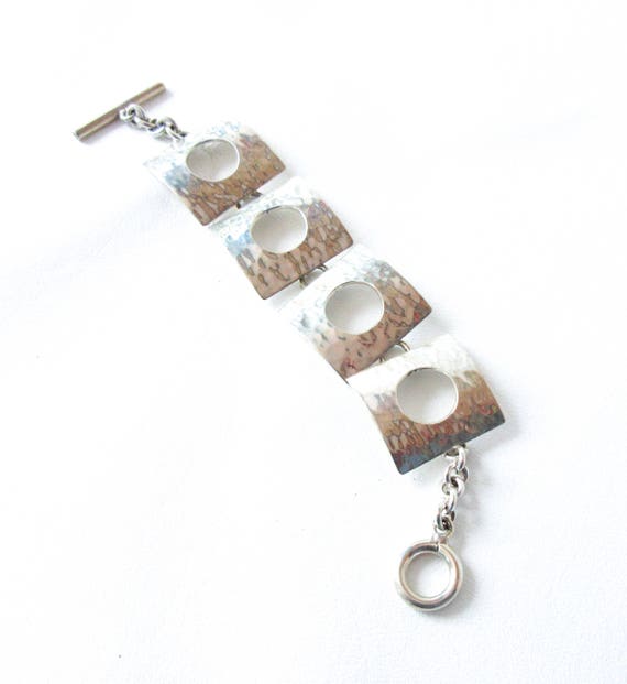 Mexican Silver Bracelet Sterling Square Links