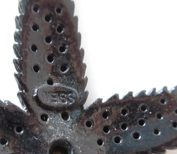 Weiss Black Starfish Pin Brooch - image 5