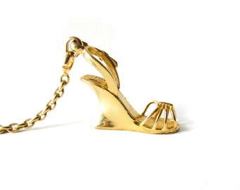 Ferragamo Gold Tone Shoe Charm on Chain