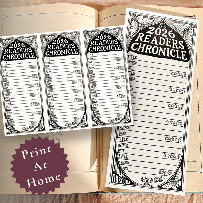 Printable Book Tracker Bookmark – Illustrated Reading Log Card (undated ...