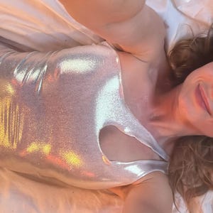 Sparkly one shoulder one piece swimsuit