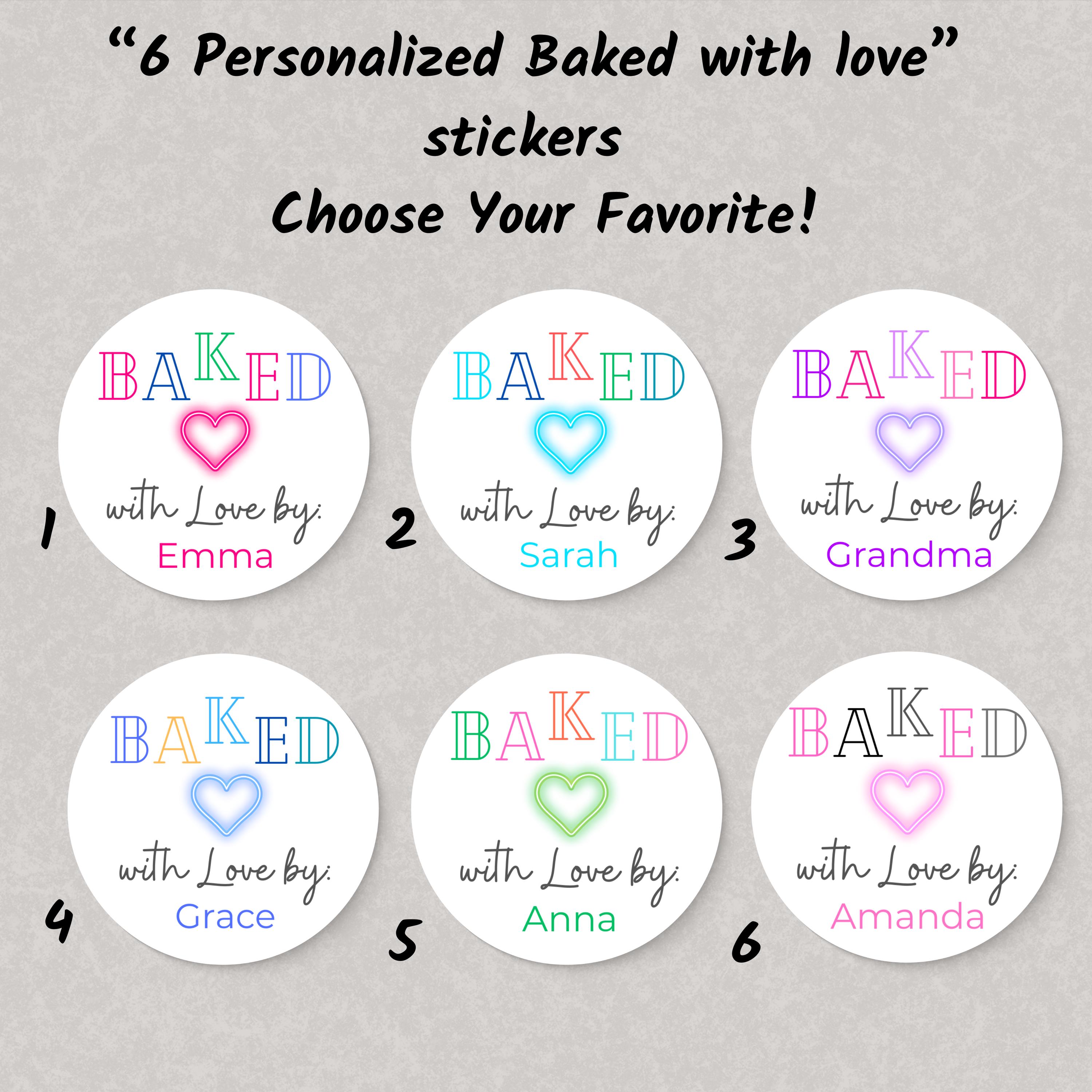 Personalized Baked With Love Stickers: Custom Bakery Packaging Labels ...